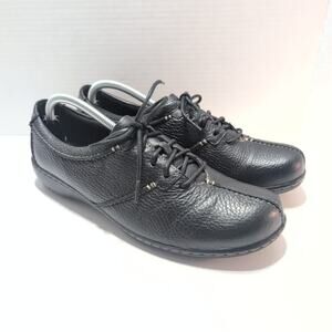 Clarks Leather Bendables Black Lace Up Shoes Women’s Size 12W Oxford Sneaker